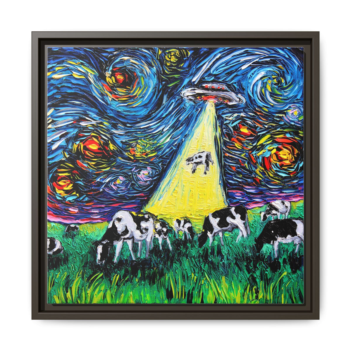 "van Gogh Was Never Abducted" Framed Canvas Wall Art