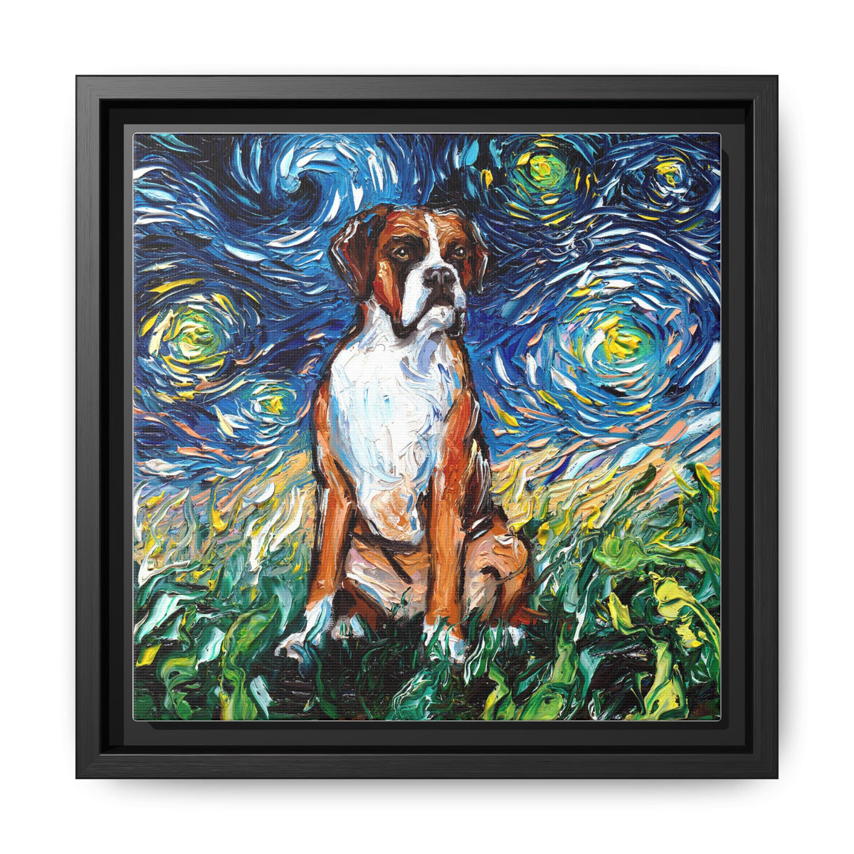"Boxer Night" Framed Canvas Wall Art