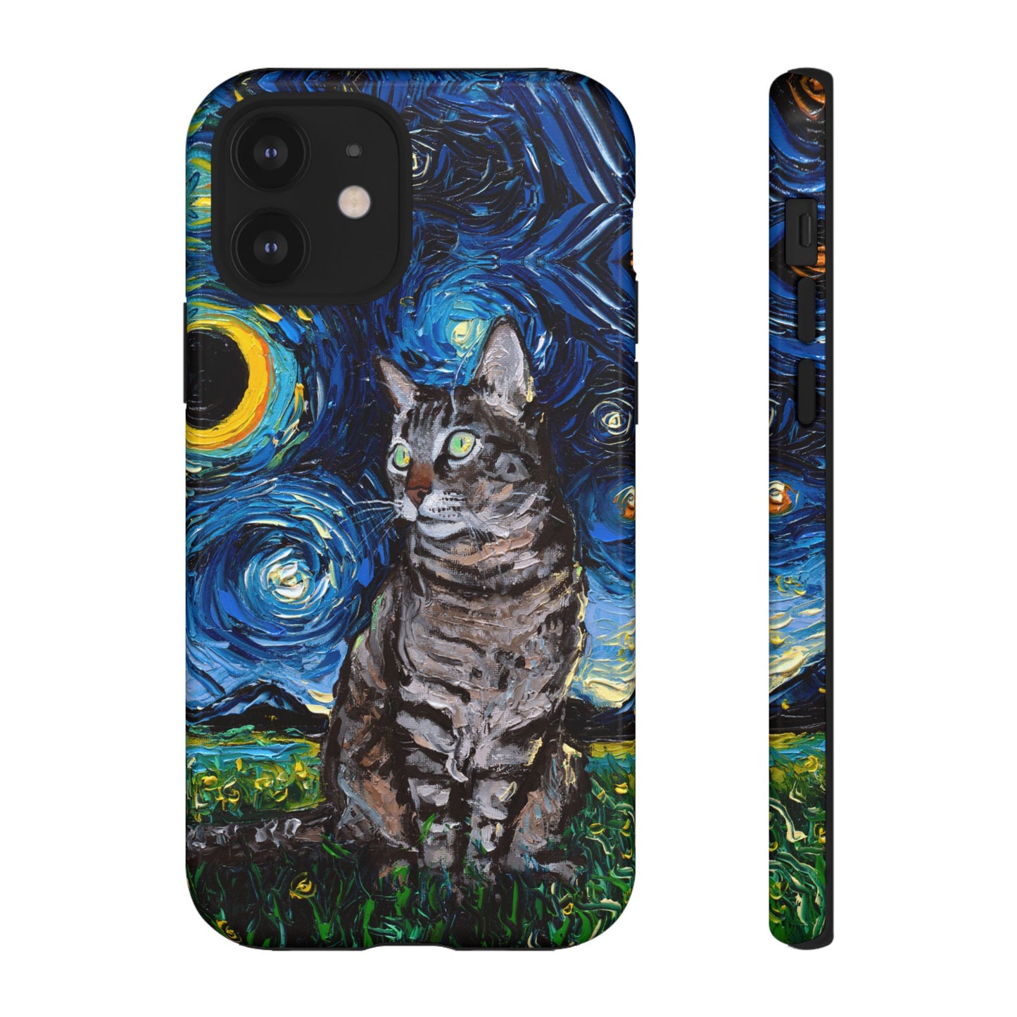 Tabby Cat Starry Night Art Phone Case