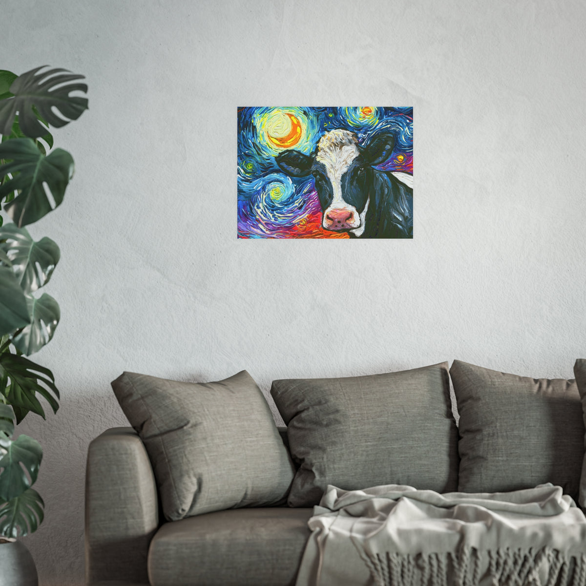 "Holstein Night" Wall Art Paper Print