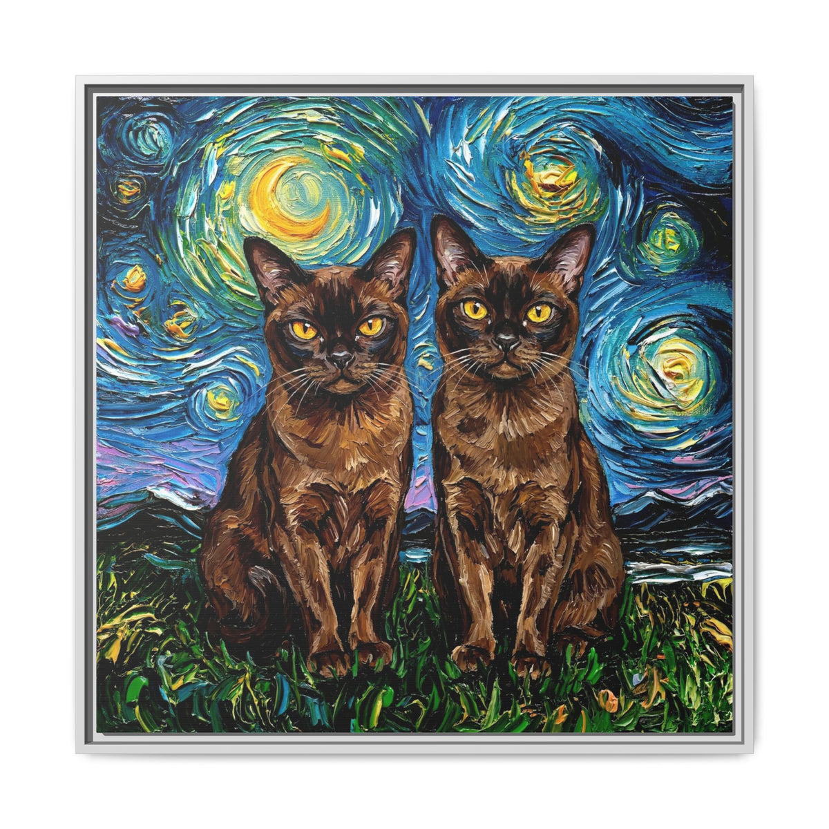 "Burmese Night" Framed Canvas Wall Art