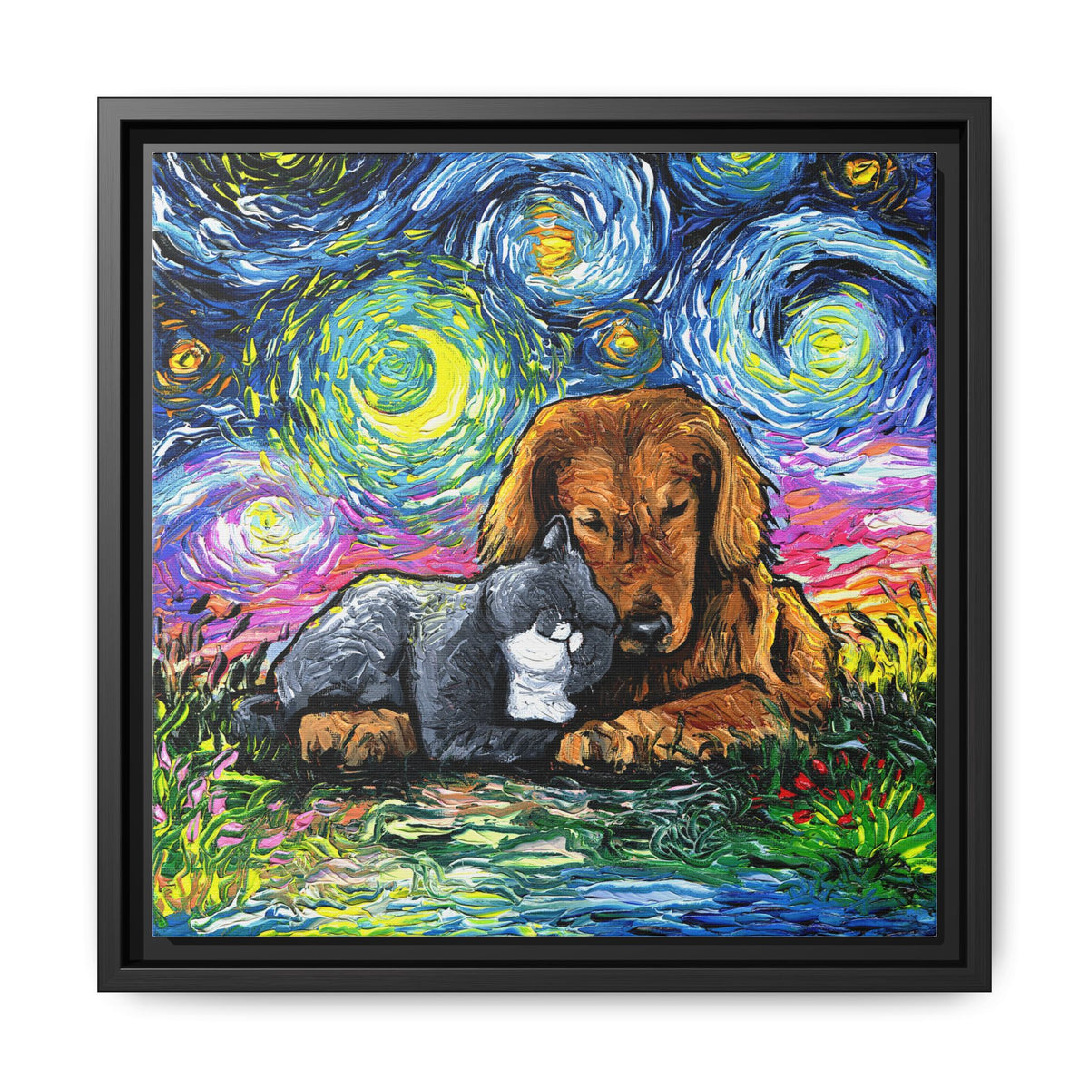 "Best Friends" Framed Canvas Wall Art