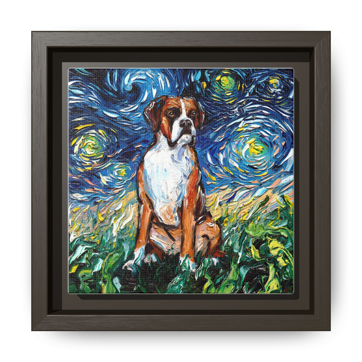 "Boxer Night" Framed Canvas Wall Art