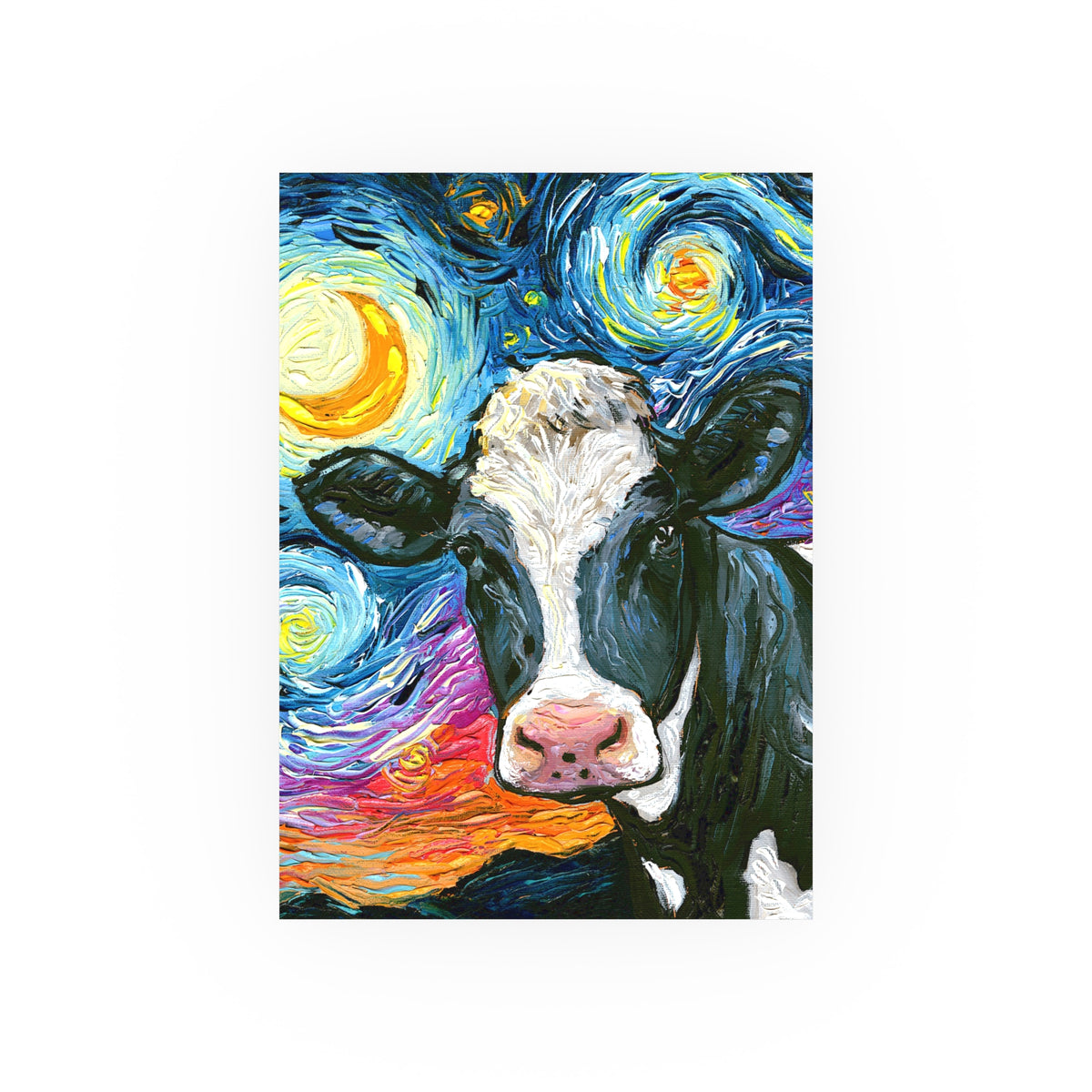 "Holstein Night" Wall Art Paper Print