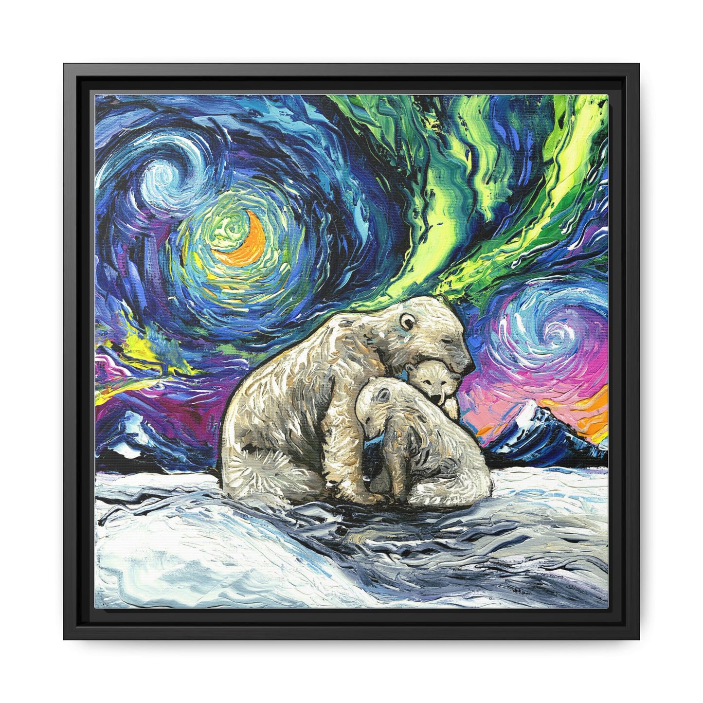 "Polar Night" Framed Canvas Wall Art