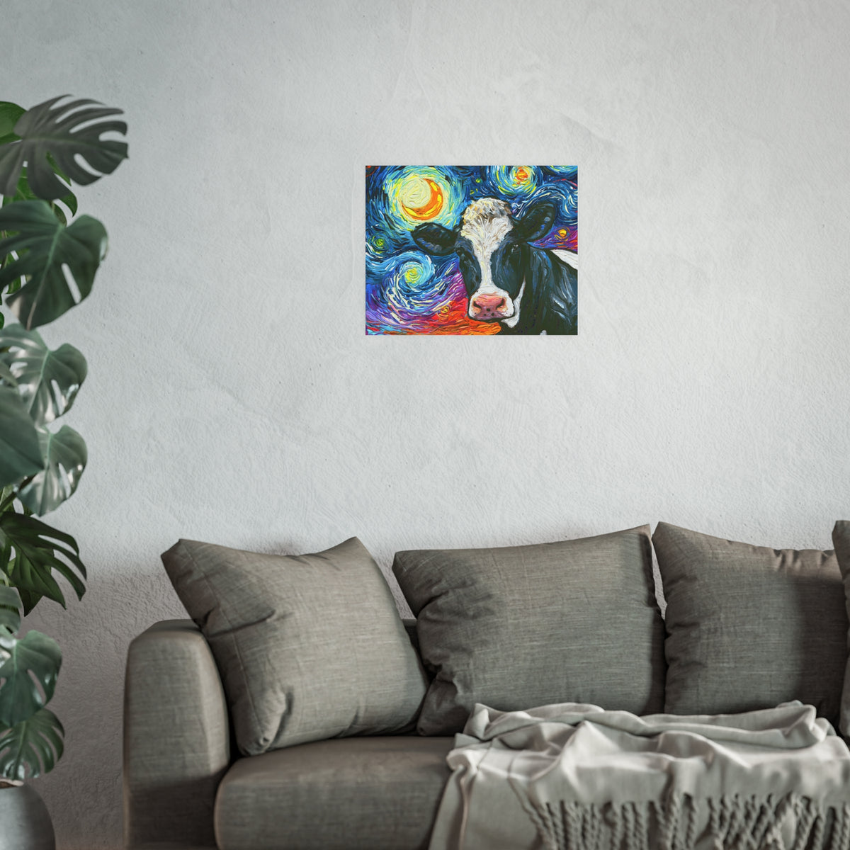 "Holstein Night" Wall Art Paper Print