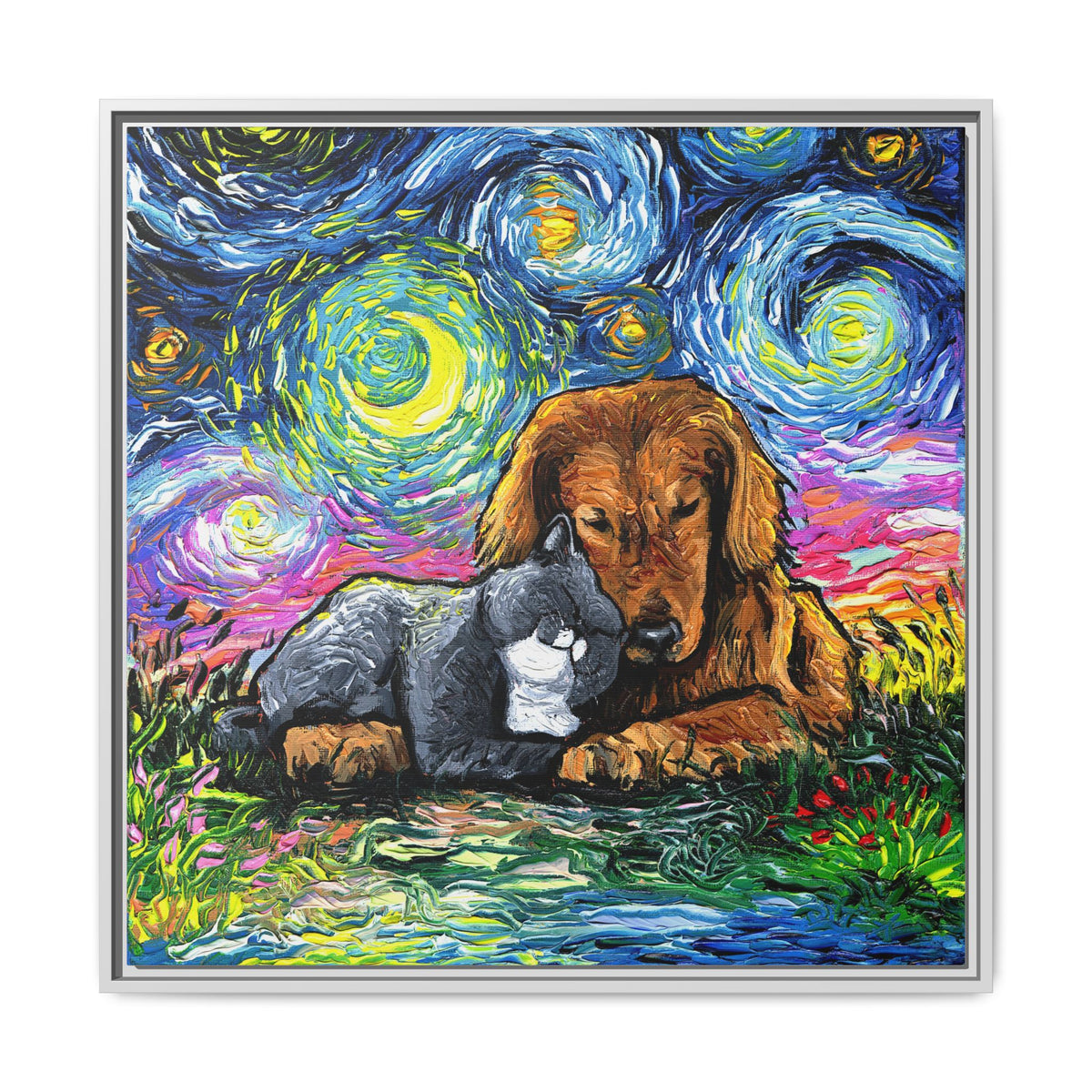 "Best Friends" Framed Canvas Wall Art