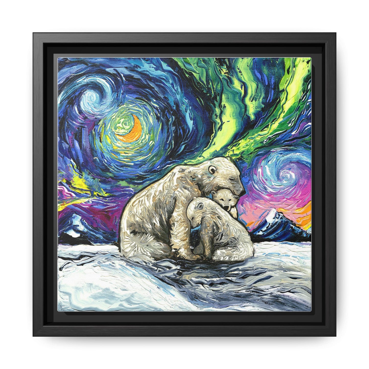 "Polar Night" Framed Canvas Wall Art