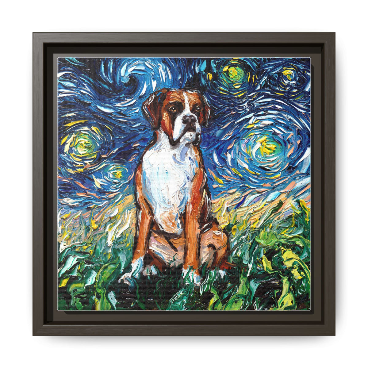 "Boxer Night" Framed Canvas Wall Art
