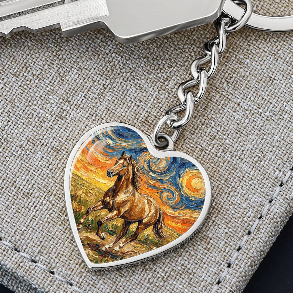 Free Spirited Horse Heart Keychain