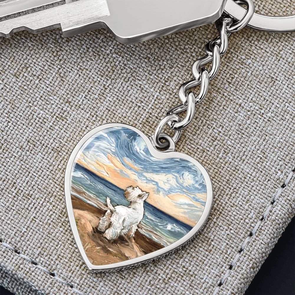 Beach Days - Westie Heart Keychain