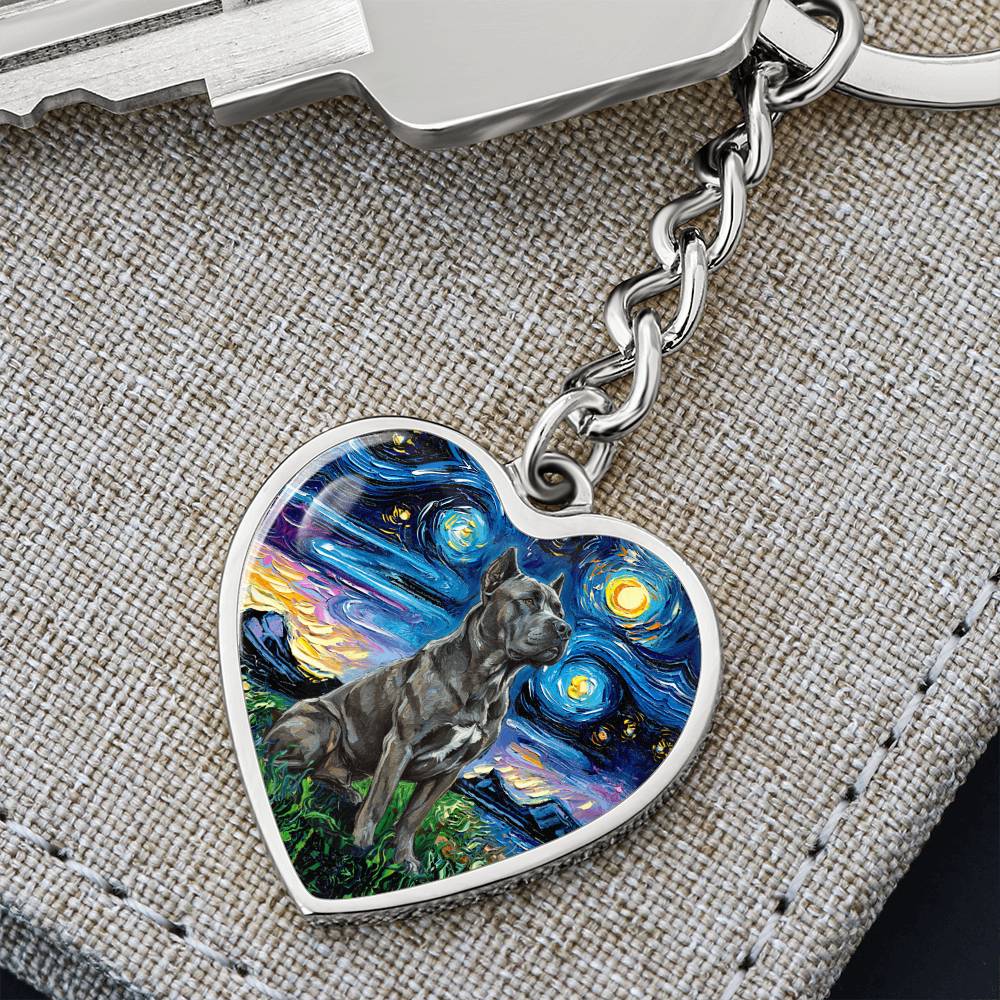 Cane Corso Heart Keychain