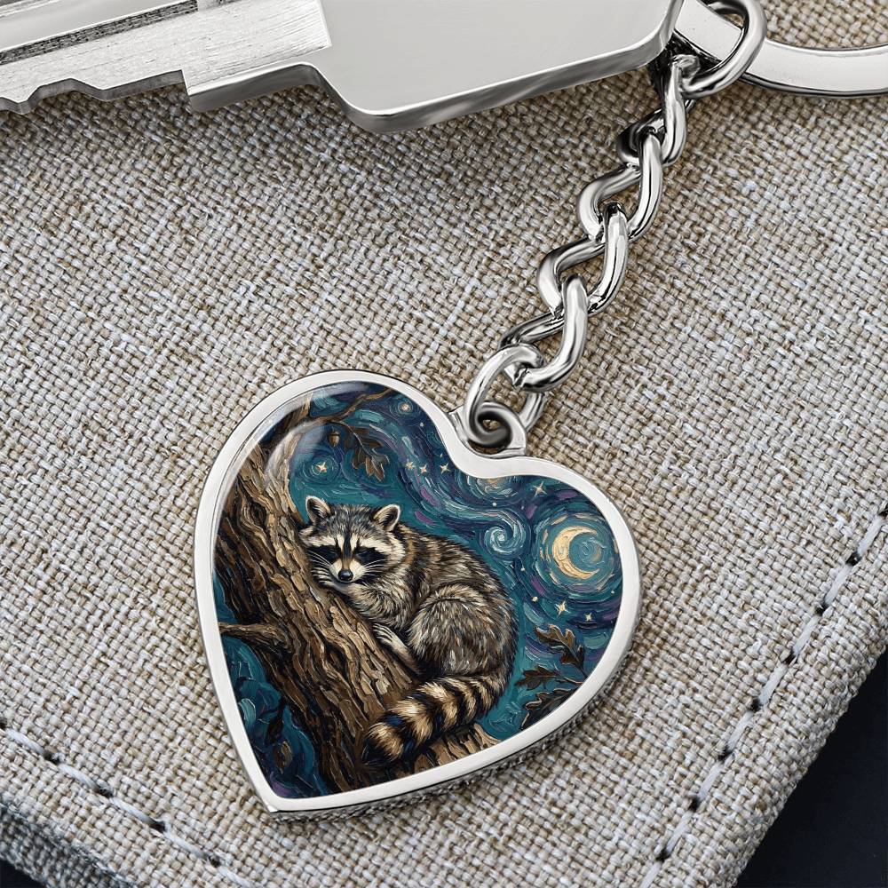 Midnight Bandit Heart Keychain