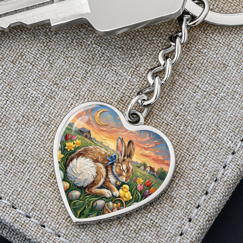 Easter Morning Heart Keychain