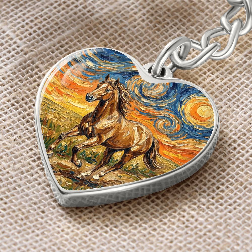 Free Spirited Horse Heart Keychain