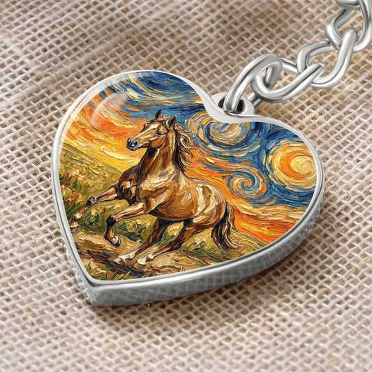 Free Spirited Horse Heart Keychain