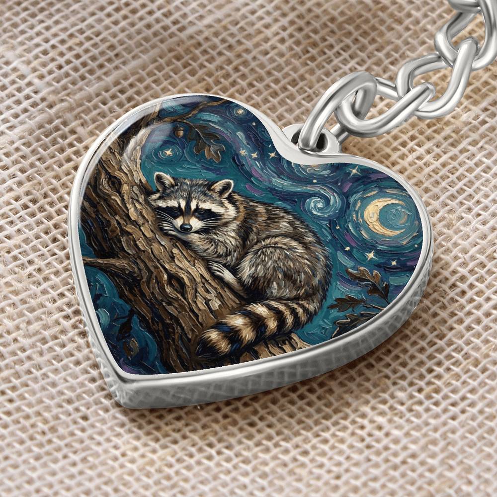 Midnight Bandit Heart Keychain