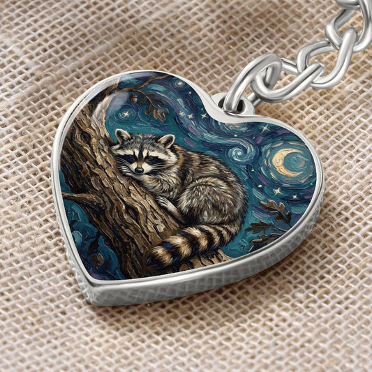 Midnight Bandit Heart Keychain