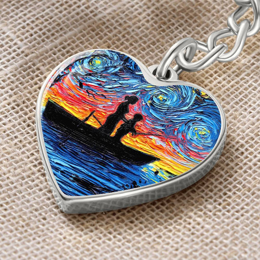 Fishing Trip with Mom Heart Keychain
