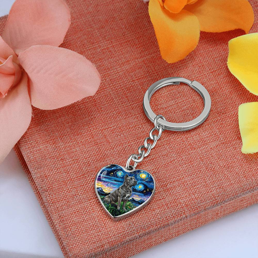 Cane Corso Heart Keychain