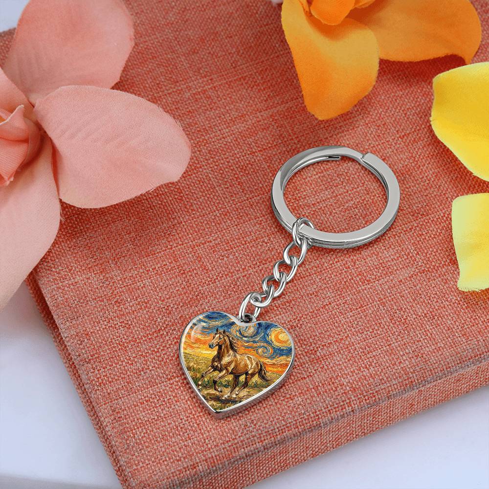 Free Spirited Horse Heart Keychain