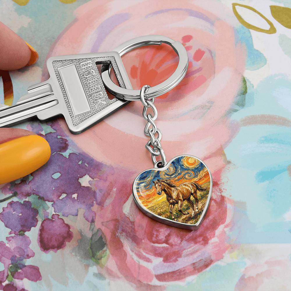 Free Spirited Horse Heart Keychain