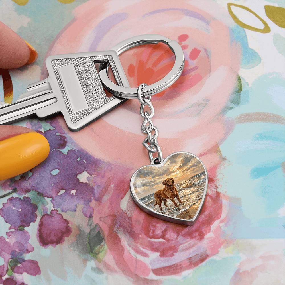 Beach Day - Chesapeake Bay Retriever Heart Keychain