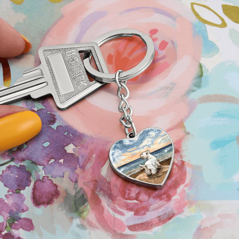 Beach Days - Westie Heart Keychain