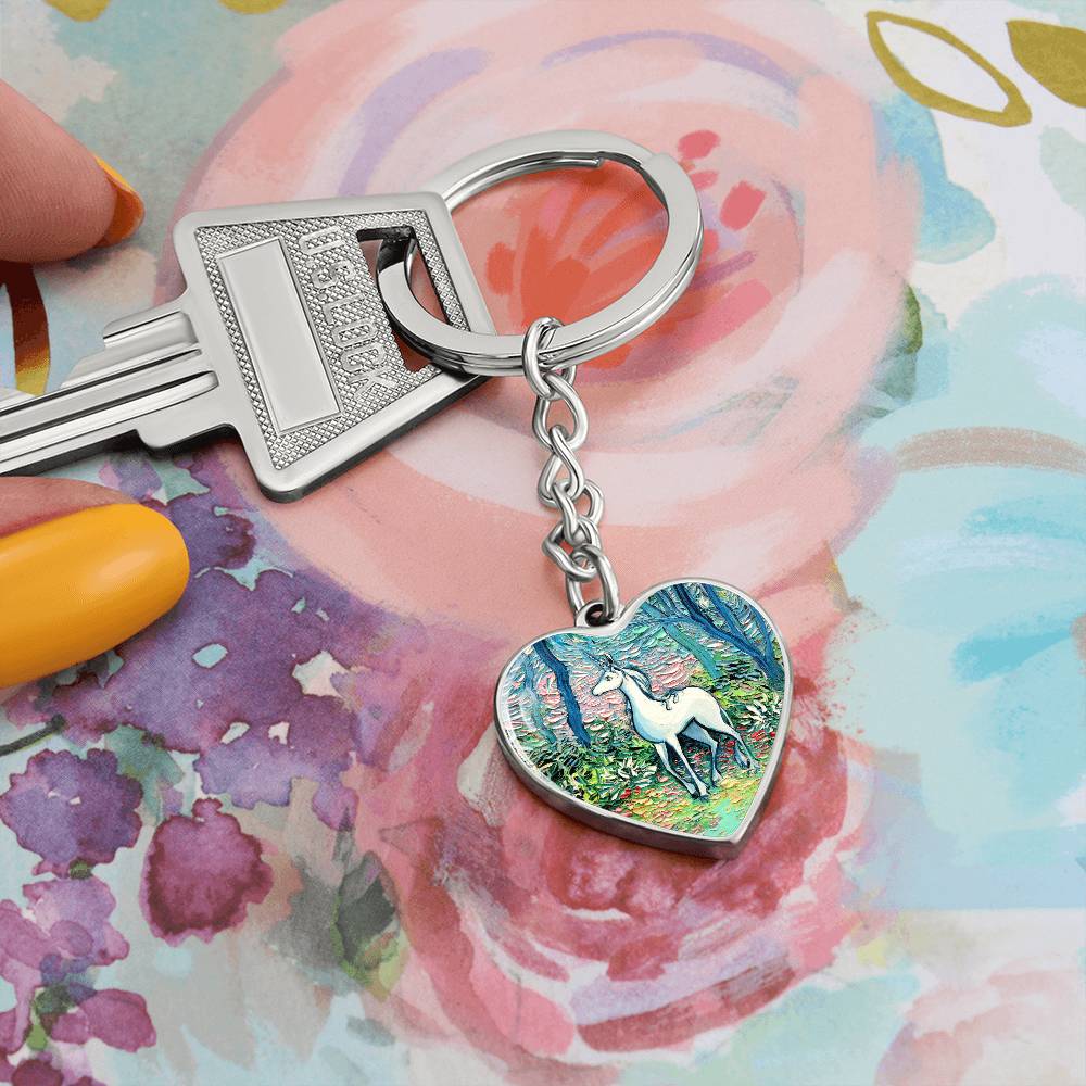 In the Shadow of the Forest Heart Keychain