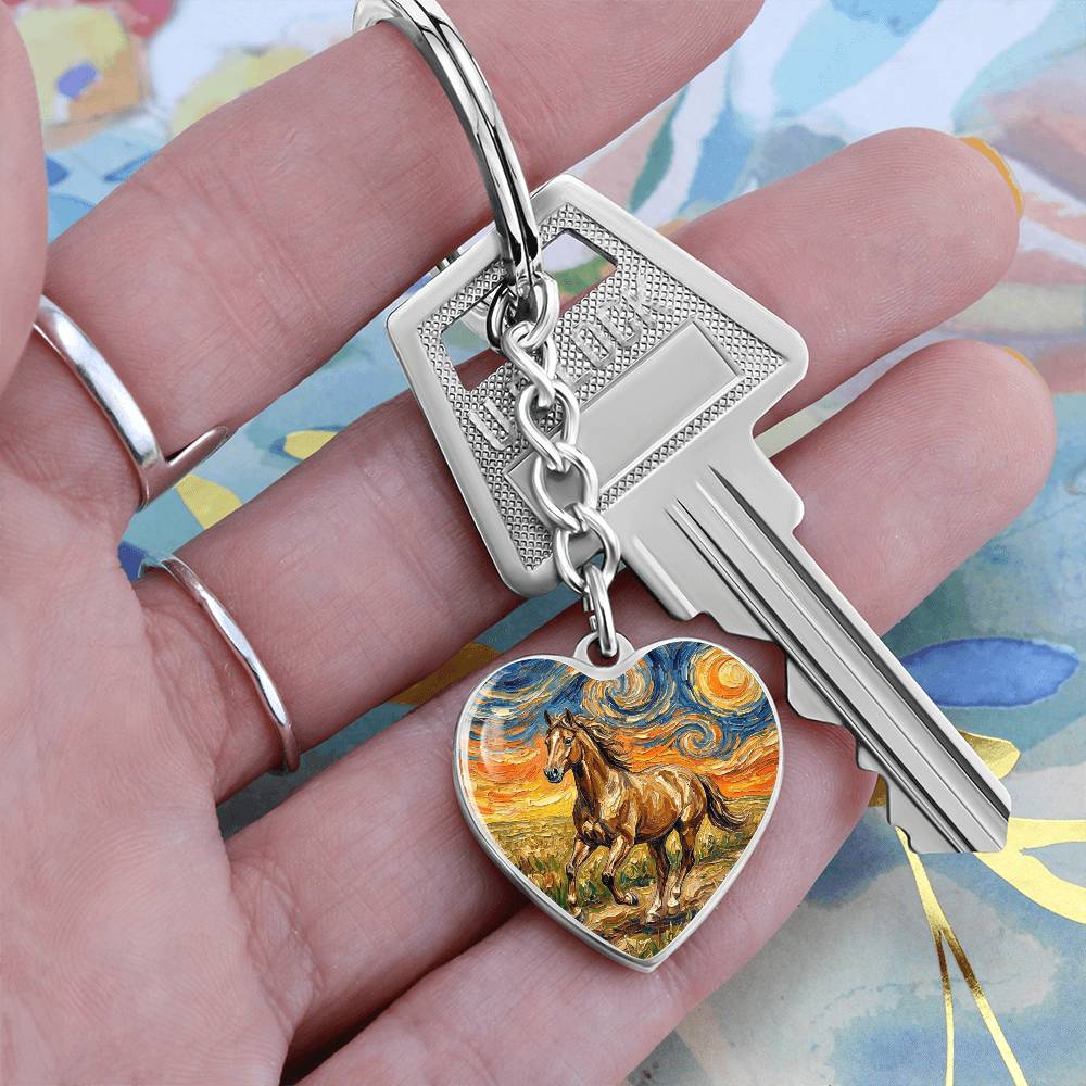 Free Spirited Horse Heart Keychain