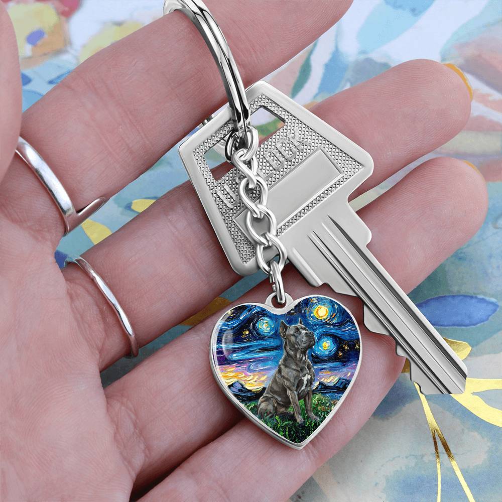 Cane Corso Heart Keychain