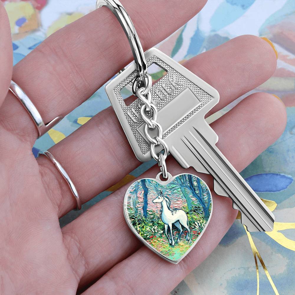 In the Shadow of the Forest Heart Keychain