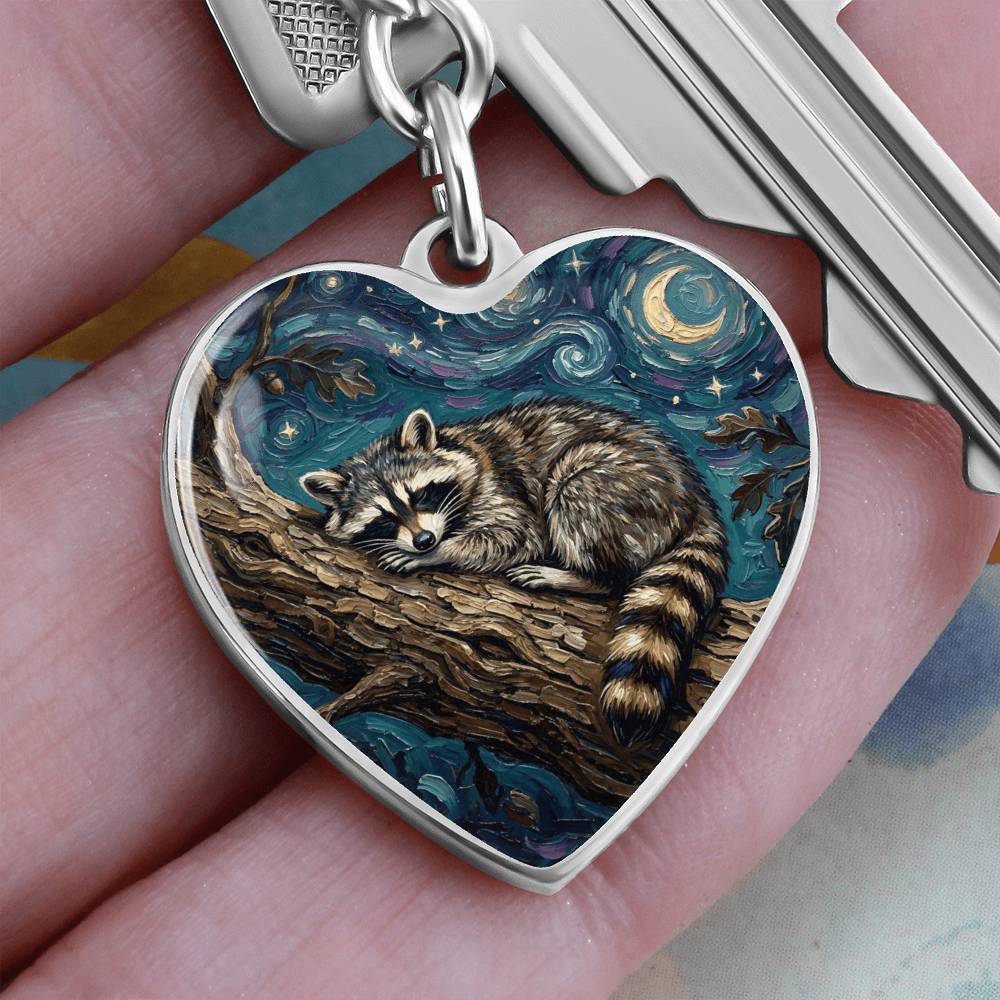 Midnight Bandit Heart Keychain