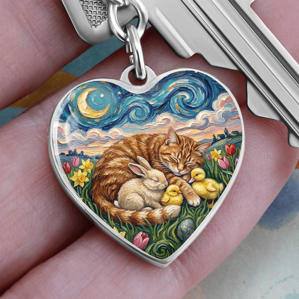 Easter Night Heart Keychain