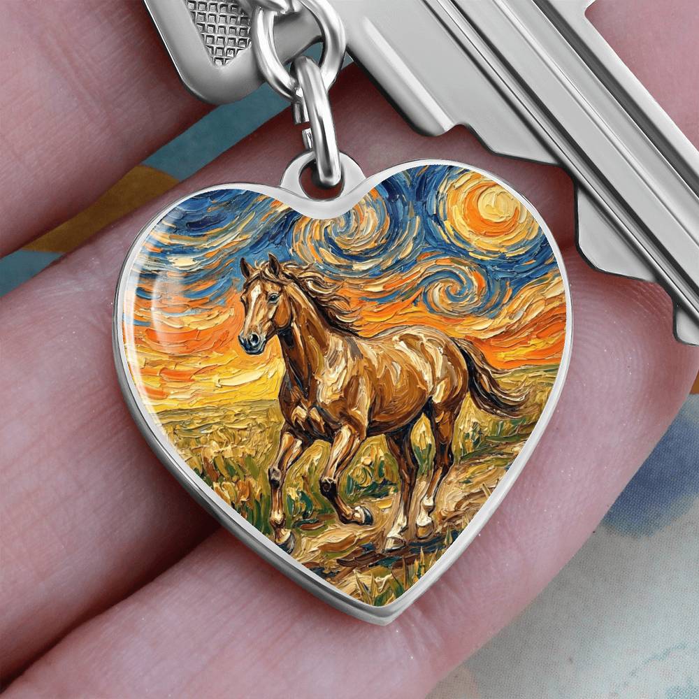 Free Spirited Horse Heart Keychain