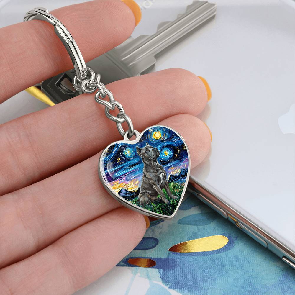 Cane Corso Heart Keychain