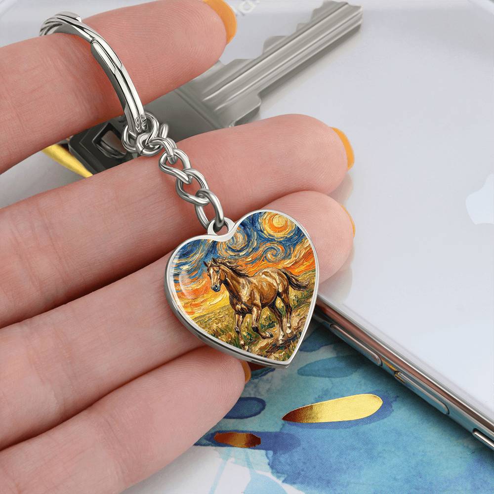Free Spirited Horse Heart Keychain