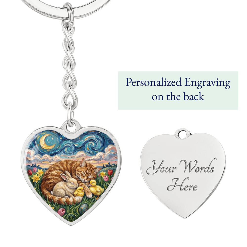 Easter Night Heart Keychain