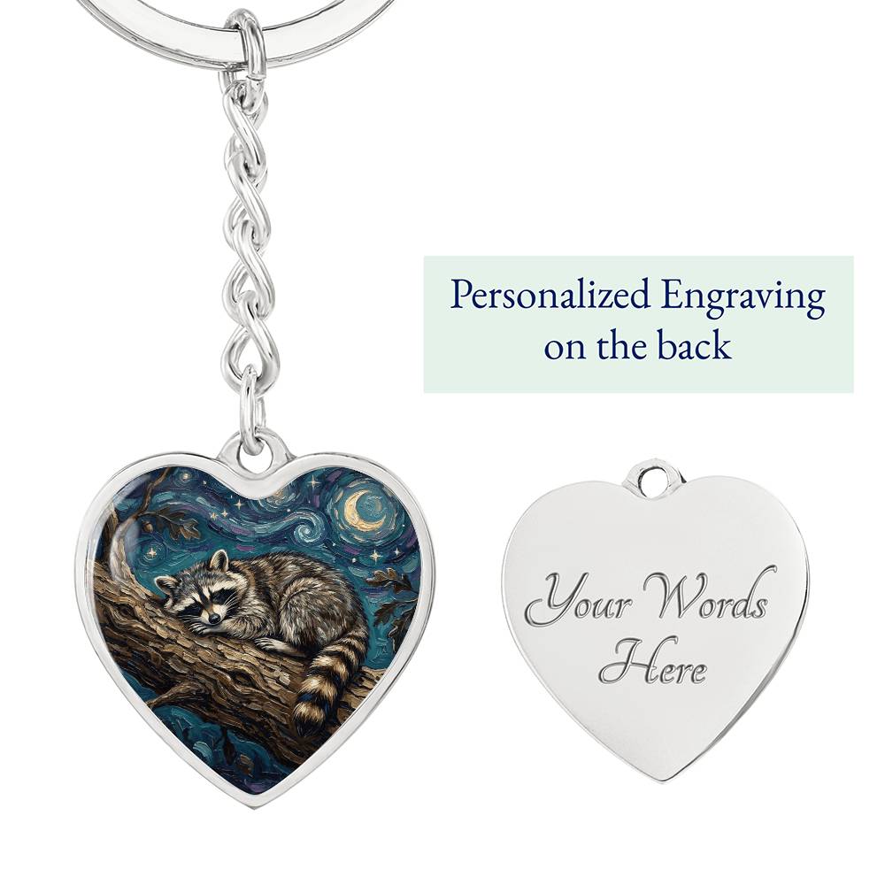 Midnight Bandit Heart Keychain