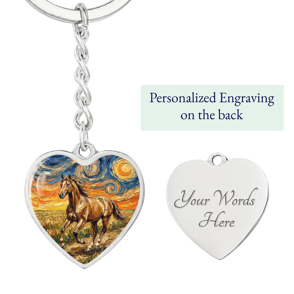 Free Spirited Horse Heart Keychain