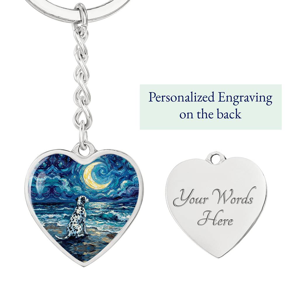 Beach Nights - Dalmatian Heart Keychain