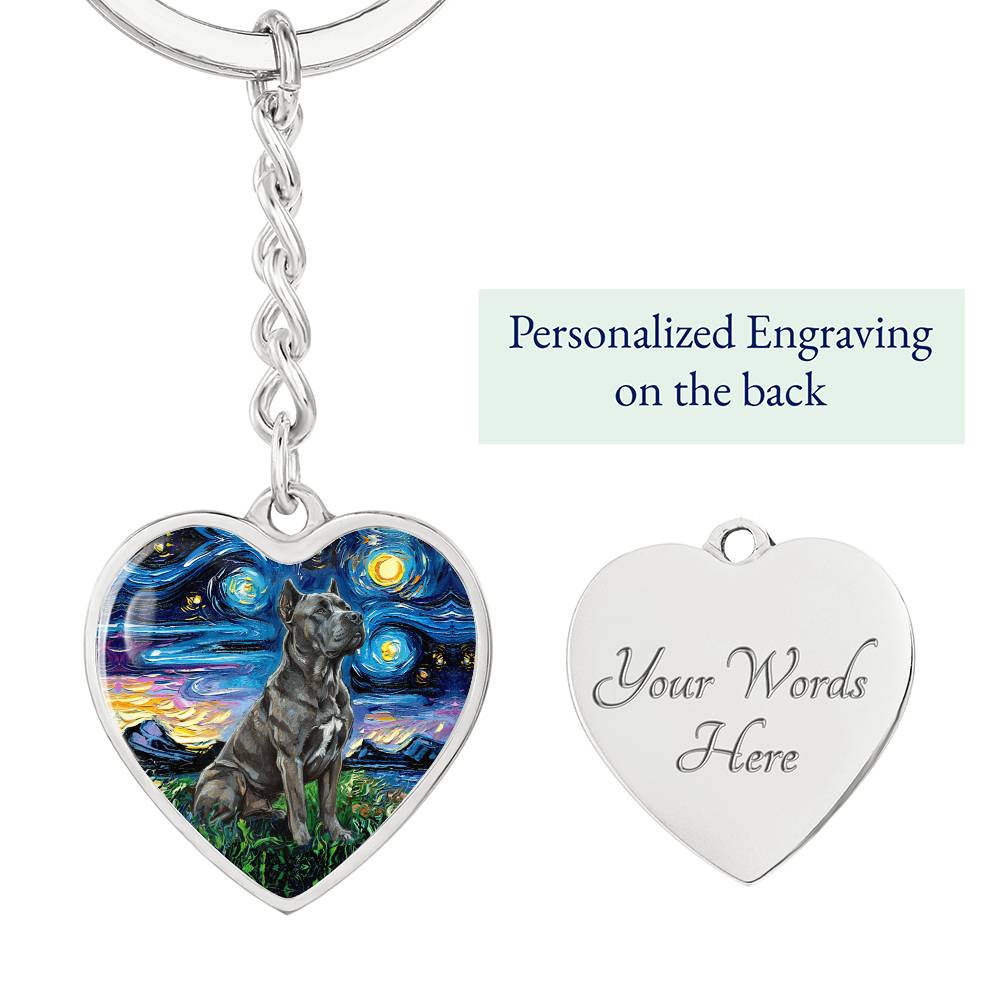 Cane Corso Heart Keychain