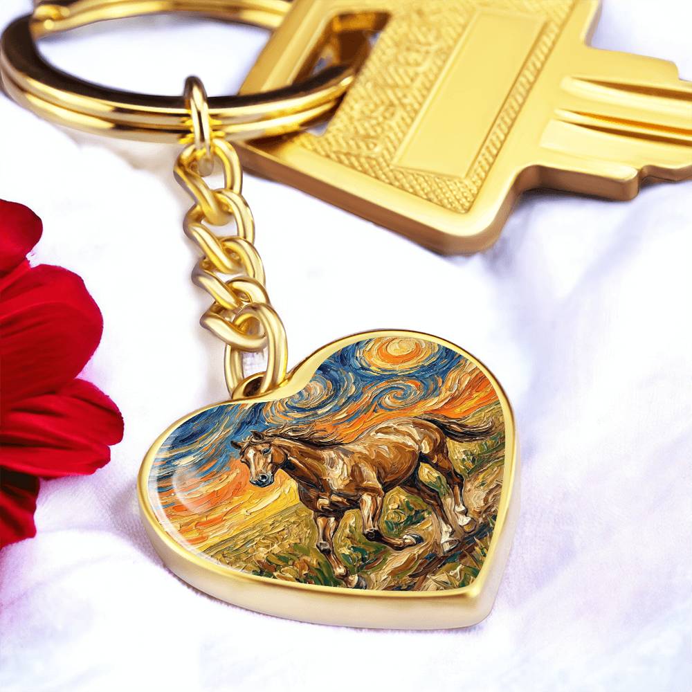 Free Spirited Horse Heart Keychain