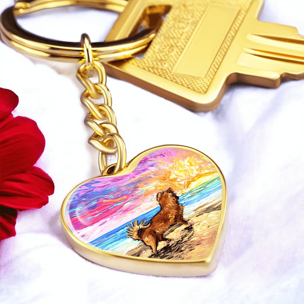 Beach Days - Chihuahua Heart Keychain