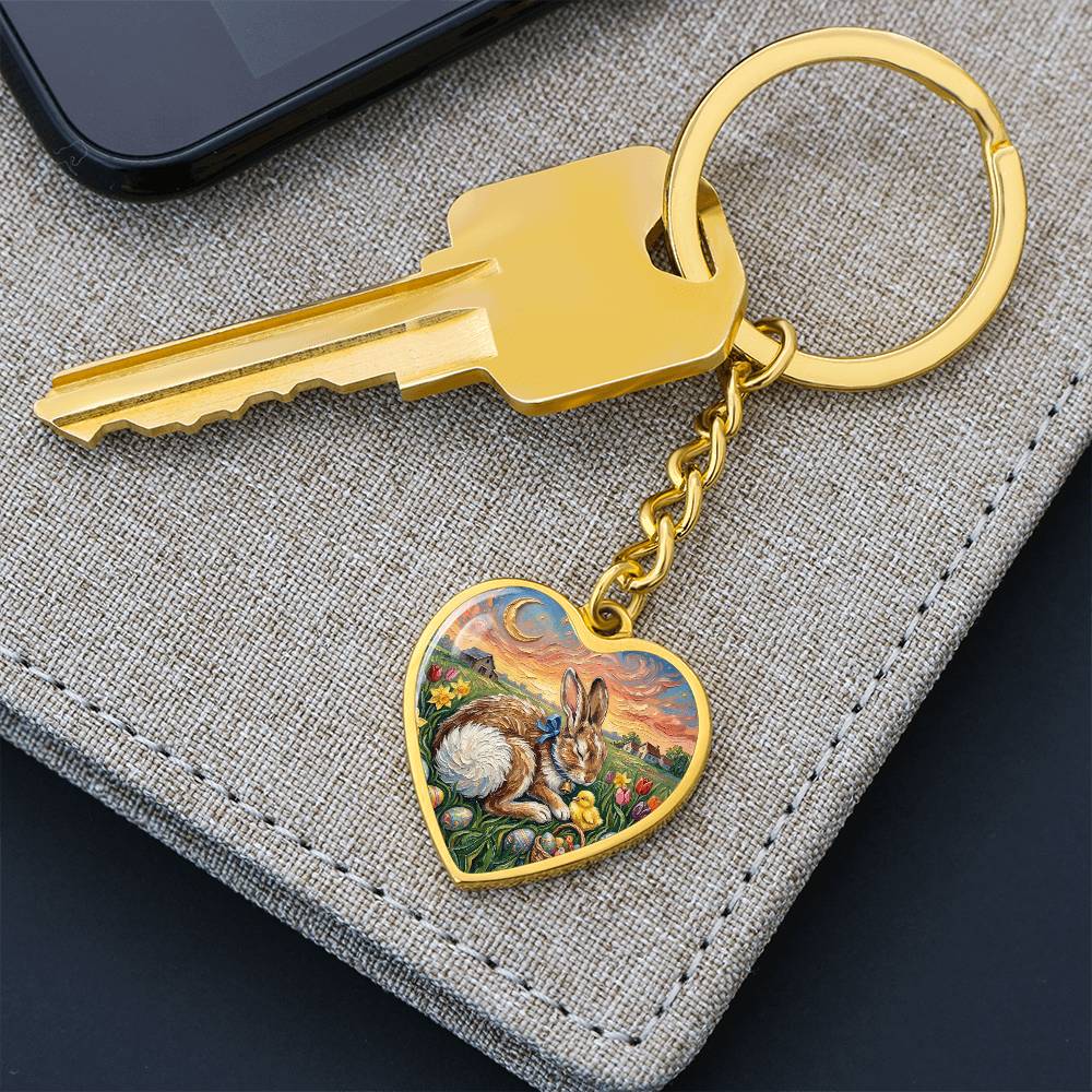 Easter Morning Heart Keychain