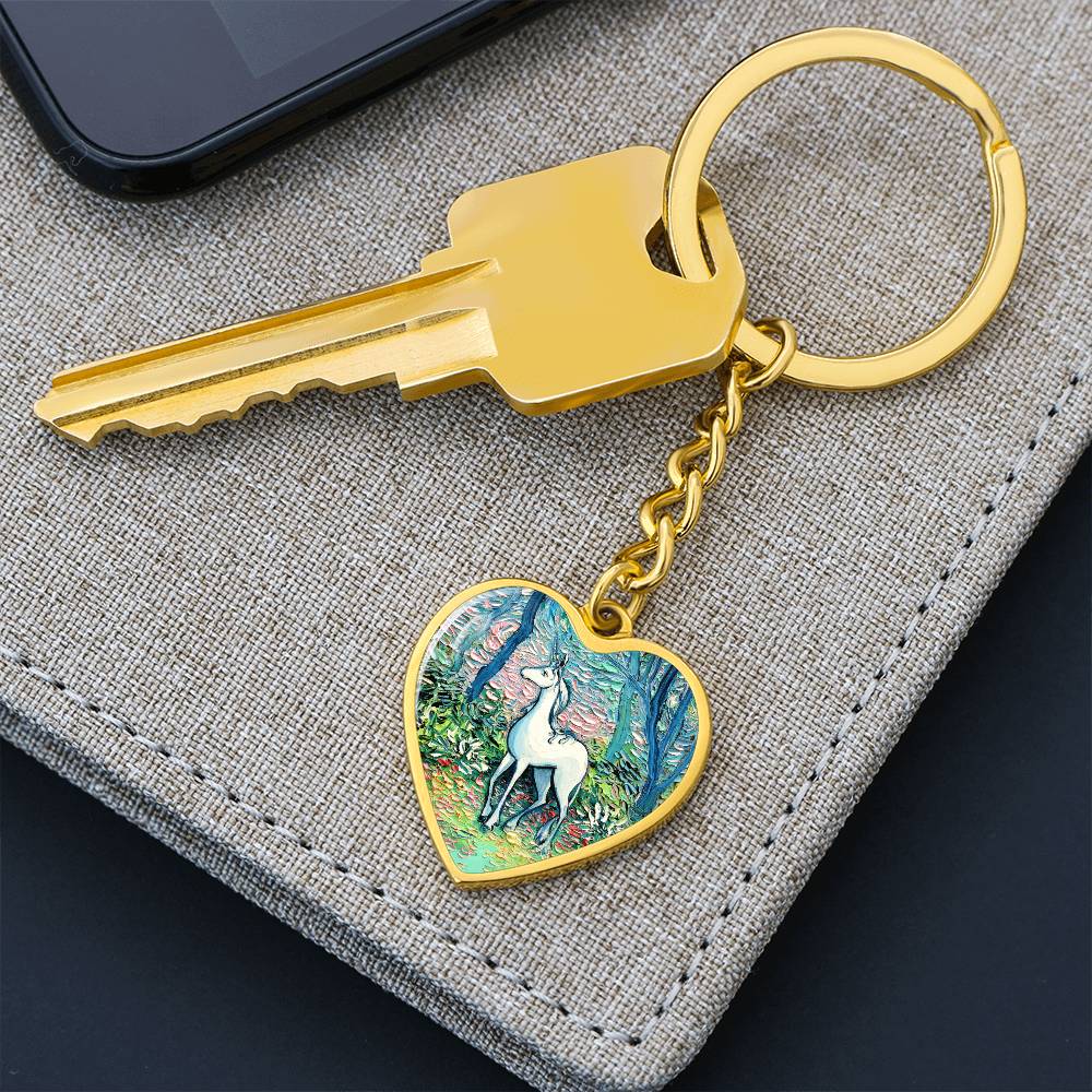 In the Shadow of the Forest Heart Keychain