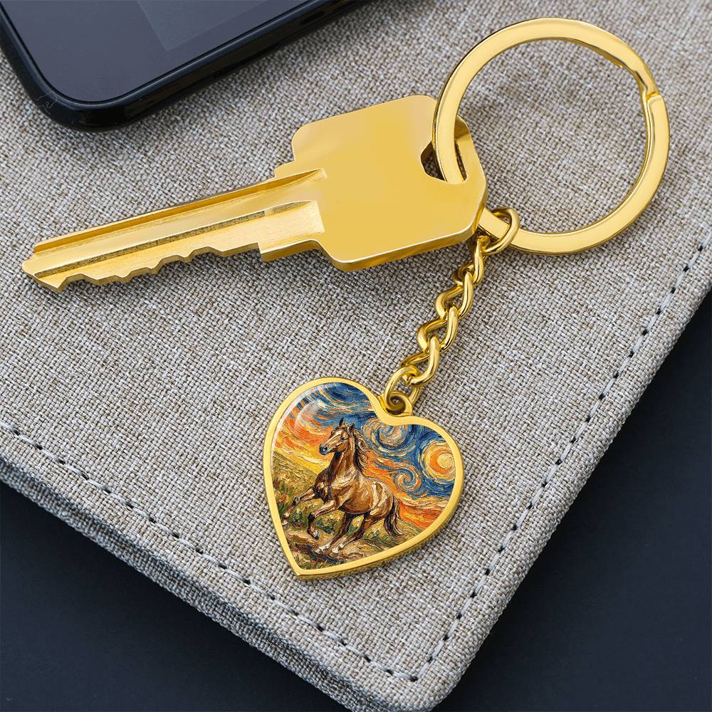Free Spirited Horse Heart Keychain