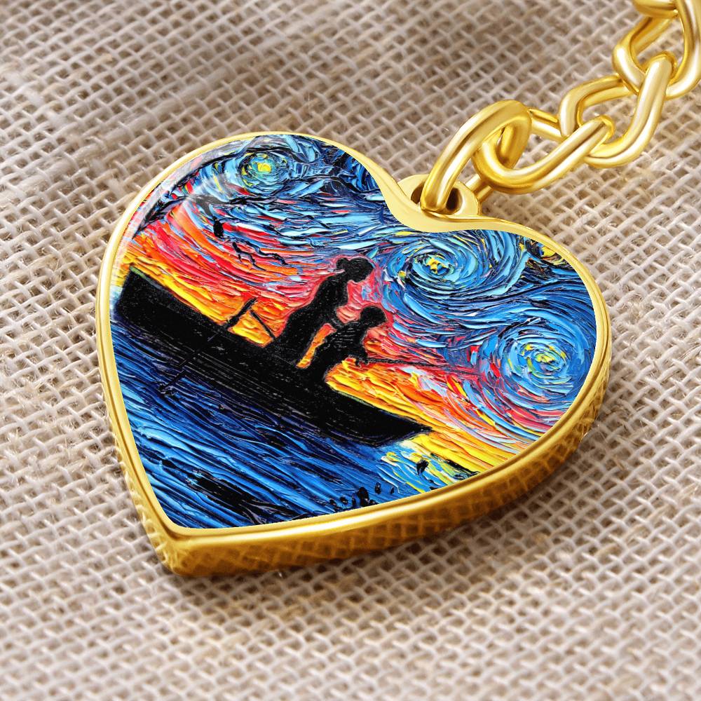 Fishing Trip with Mom Heart Keychain