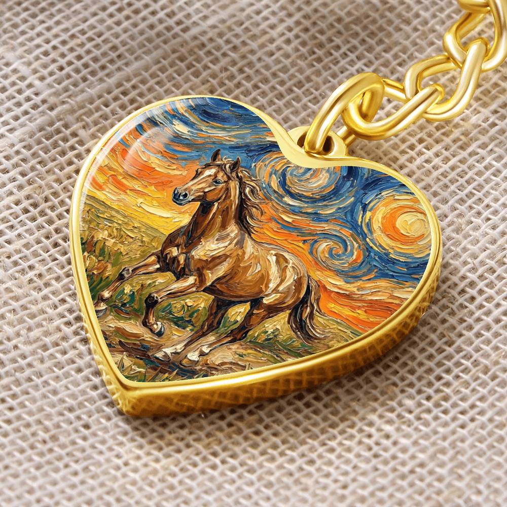 Free Spirited Horse Heart Keychain