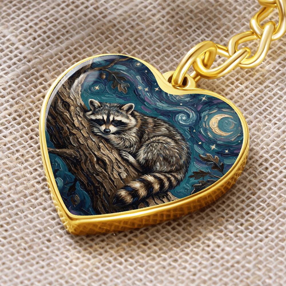 Midnight Bandit Heart Keychain